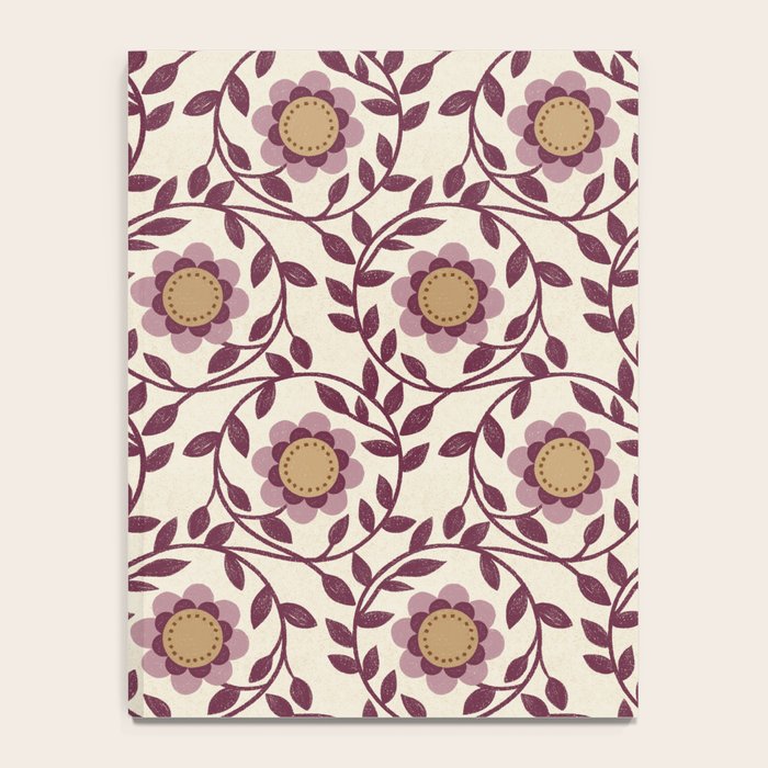 Vintage Floral in Violet Victorian Botanicals Geometric Notebook Gallery Image 4