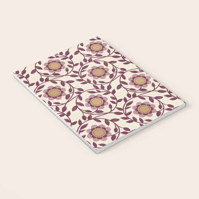 Vintage Floral in Violet Victorian Botanicals Geometric Notebook Gallery Image 3