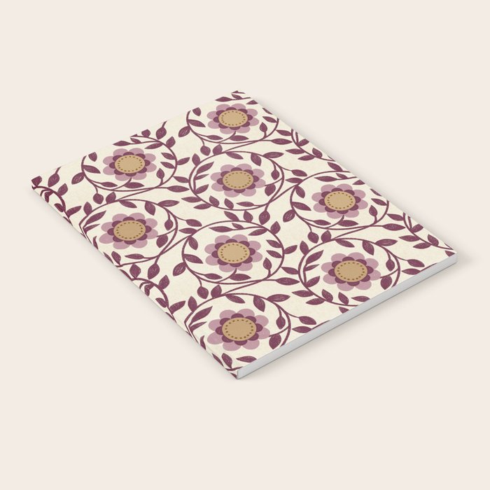 Vintage Floral in Violet Victorian Botanicals Geometric Notebook Gallery Image 2