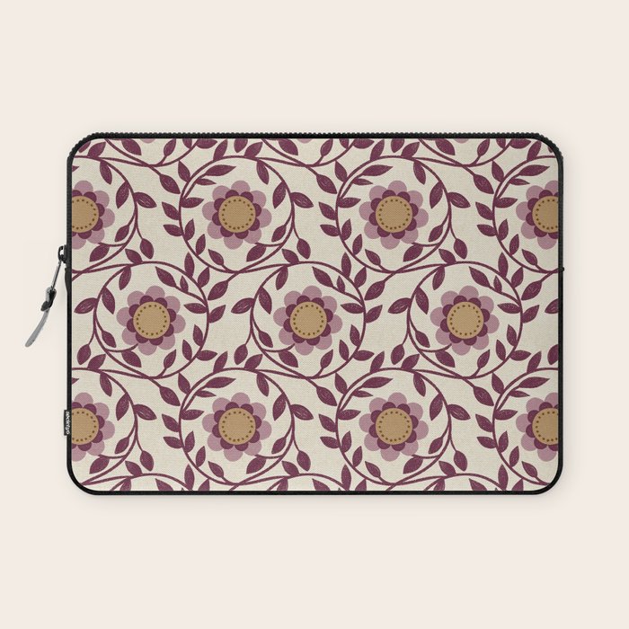 Vintage Floral in Violet Victorian Botanicals Geometric Laptop Sleeve Gallery Image 1
