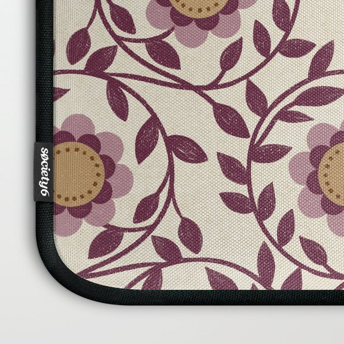 Vintage Floral in Violet Victorian Botanicals Geometric Laptop Sleeve Gallery Image 3