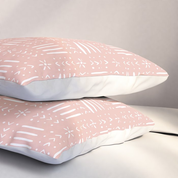 Mudcloth III (Blush Pink) Pillow Sham Gallery Image 3