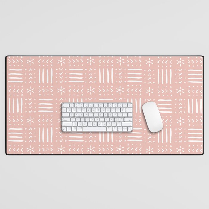 Mudcloth III (Blush Pink) Desk Mat Gallery Image 1