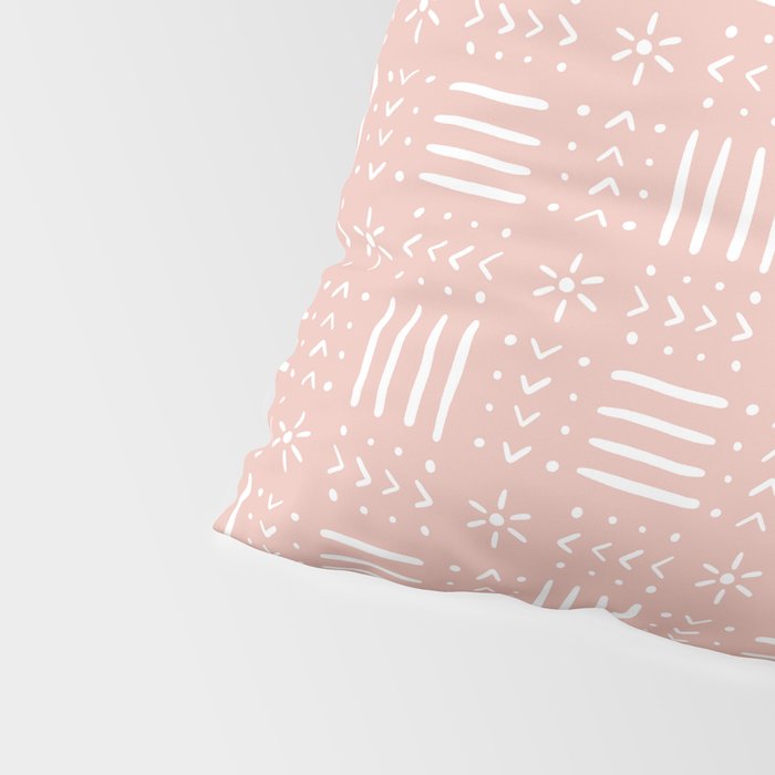 Mudcloth III (Blush Pink) Pillow Sham Gallery Image 4