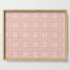 Mudcloth III (Blush Pink) Serving Tray Gallery Image 1