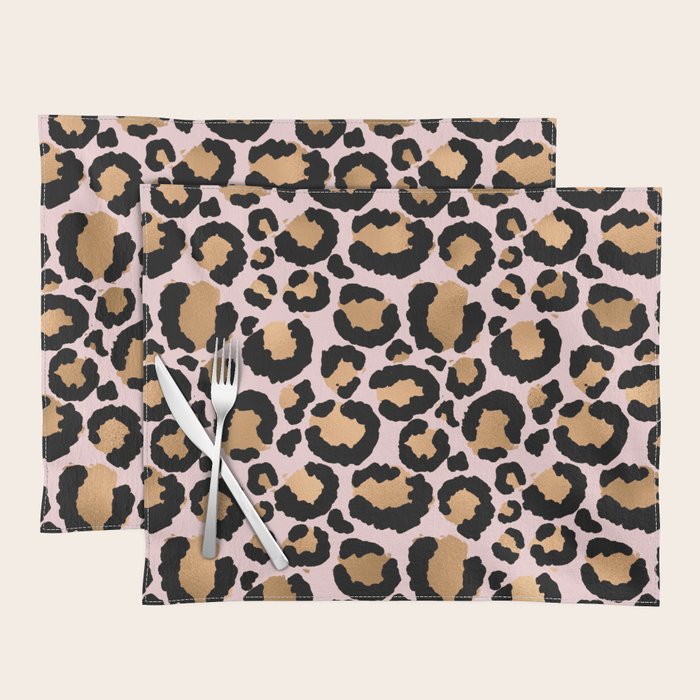 Animal print - pink copper Placemat Gallery Image 1