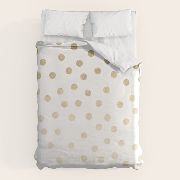 Stylish Gold Polka Dots Duvet Cover Gallery Image 1