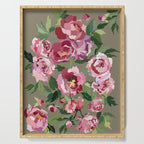 Happy peony medium gray background Serving Tray Gallery Image 1