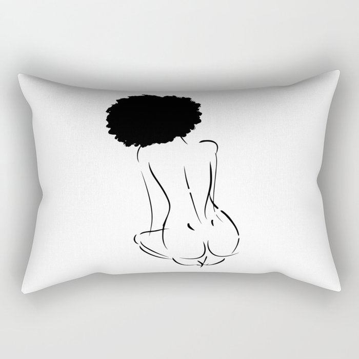 Nude in Black No. 2 Rectangular Pillow Gallery Image 1