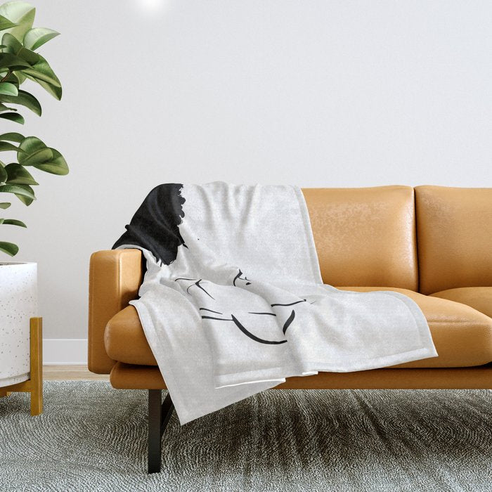 Nude in Black No. 2 Throw Blanket Gallery Image 1