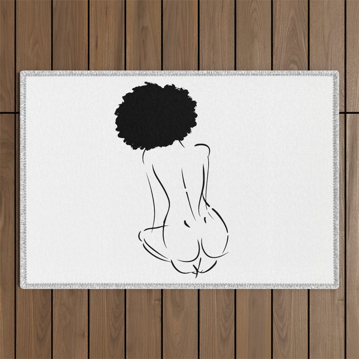 Nude in Black No. 2 Outdoor Rug Gallery Image 1