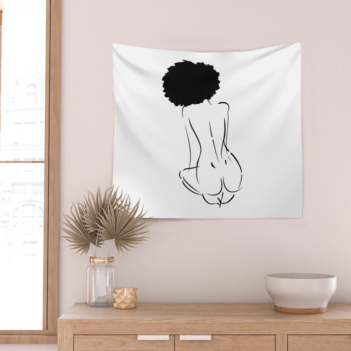 Nude in Black No. 2 Wall Tapestry Gallery Image 2