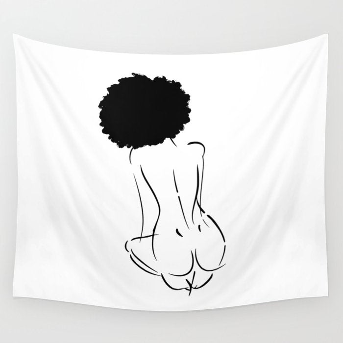 Nude in Black No. 2 Wall Tapestry Gallery Image 4