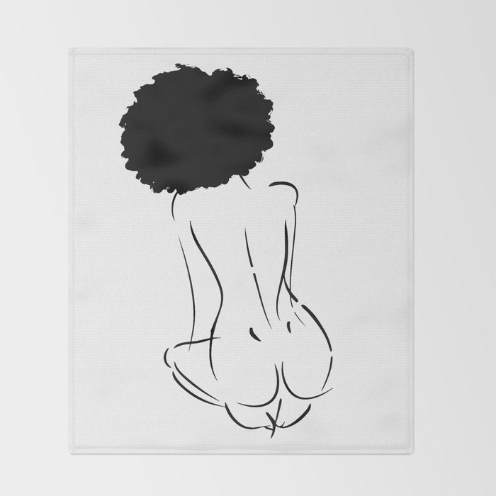 Nude in Black No. 2 Throw Blanket Gallery Image 2