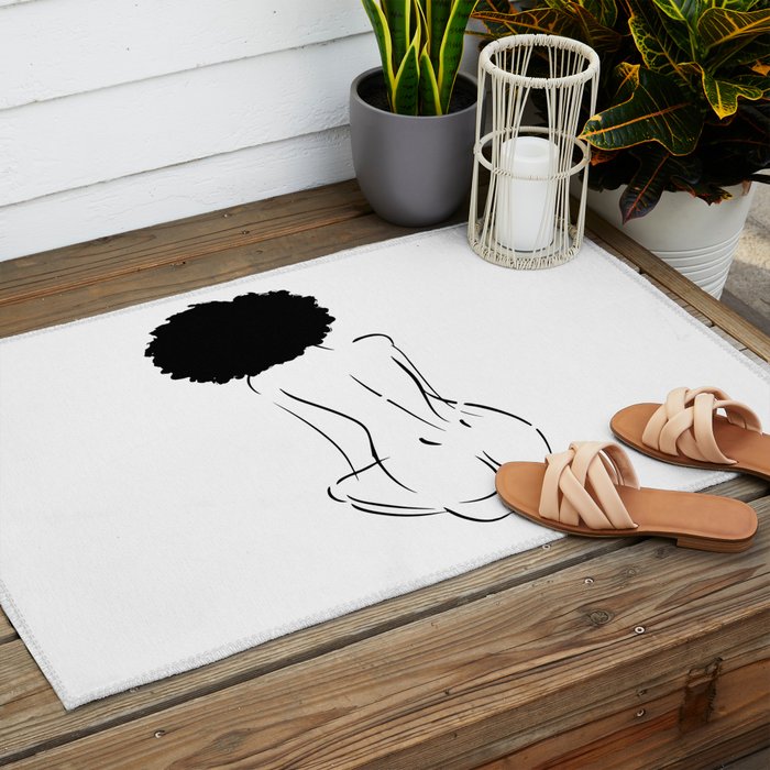 Nude in Black No. 2 Outdoor Rug Gallery Image 2
