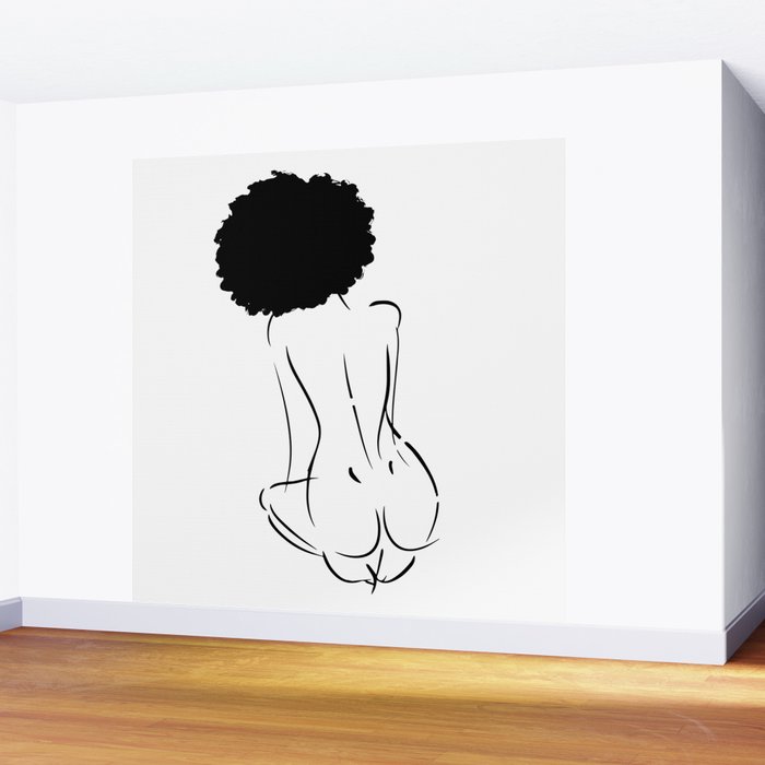Nude in Black No. 2 Wall Mural Gallery Image 2