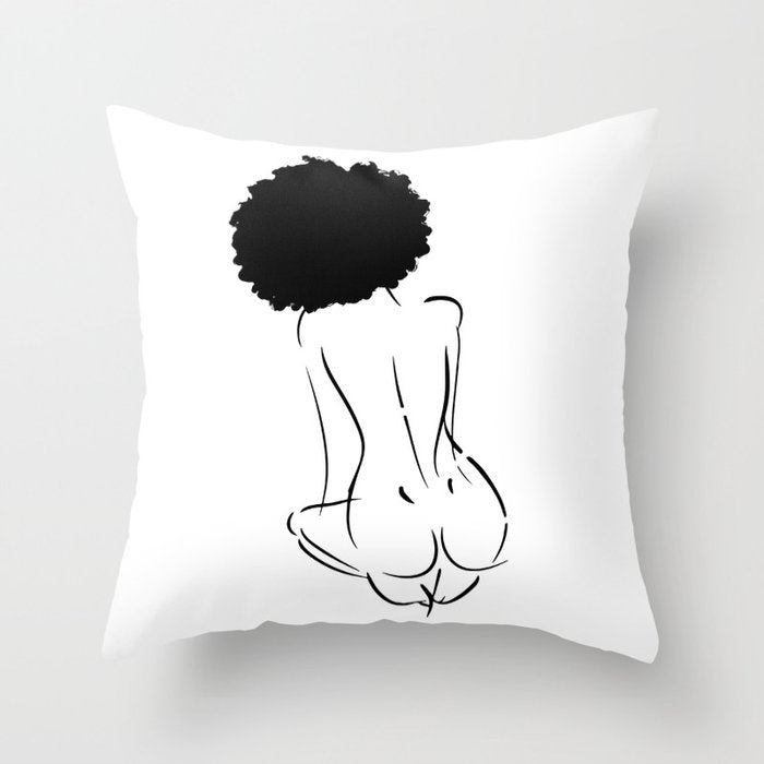 Nude in Black No. 2 Throw Pillow Gallery Image 1
