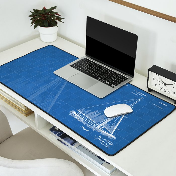 Sailboat Patent - Yacht Art - Blueprint Desk Mat Gallery Image 2