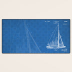 Sailboat Patent - Yacht Art - Blueprint Desk Mat Gallery Image 3