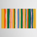 Colorful Summer Stripes Vertical Pattern Green Mustard Orange Pink Blue Tablecloth Gallery Image 2