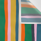 Colorful Summer Stripes Vertical Pattern Green Mustard Orange Pink Blue Wall Tapestry Gallery Image 3