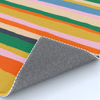 Colorful Summer Stripes Vertical Pattern Green Mustard Orange Pink Blue Rug Gallery Image 4
