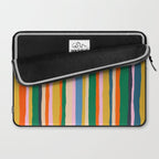 Colorful Summer Stripes Vertical Pattern Green Mustard Orange Pink Blue Laptop Sleeve Gallery Image 2