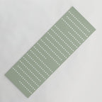 Sage Green and White Minimal Dots Pattern Yoga Mat Gallery Image 1