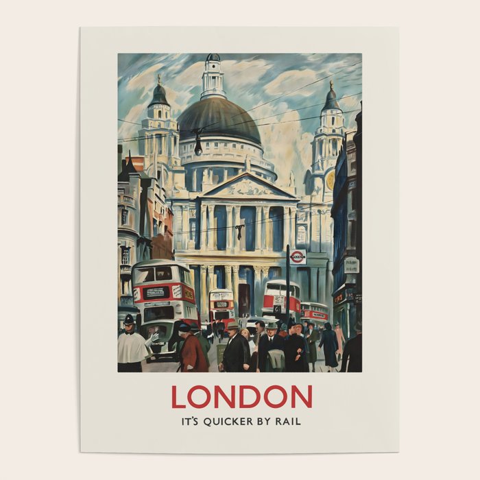 London, It's Quicker by Rail, 1939 Poster Gallery Image 4