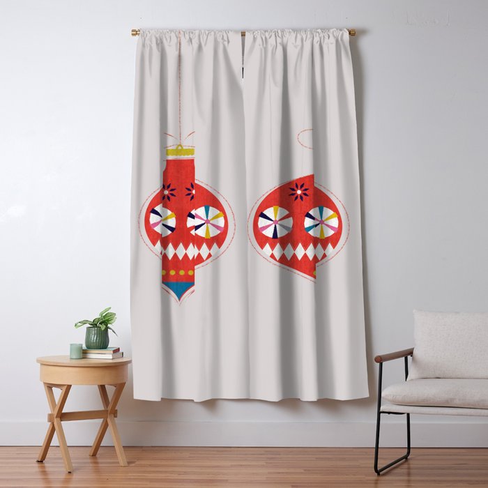 Festive red retro bauble Window Curtain Gallery Image 5