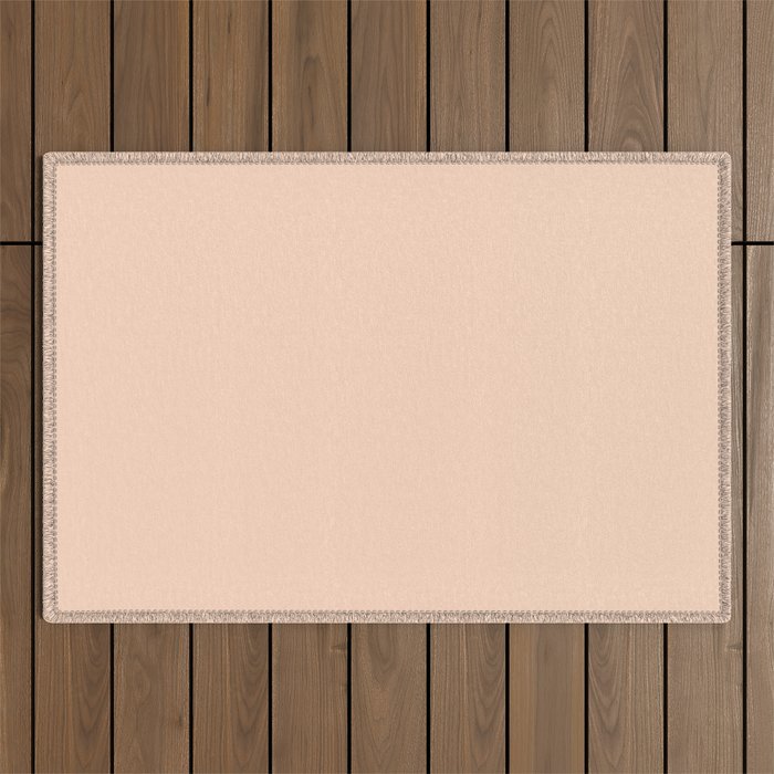 Soft Apricot Buff Solid Color Outdoor Rug Gallery Image 1