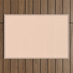 Soft Apricot Buff Solid Color Outdoor Rug Gallery Image 1
