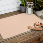 Soft Apricot Buff Solid Color Outdoor Rug Gallery Image 2