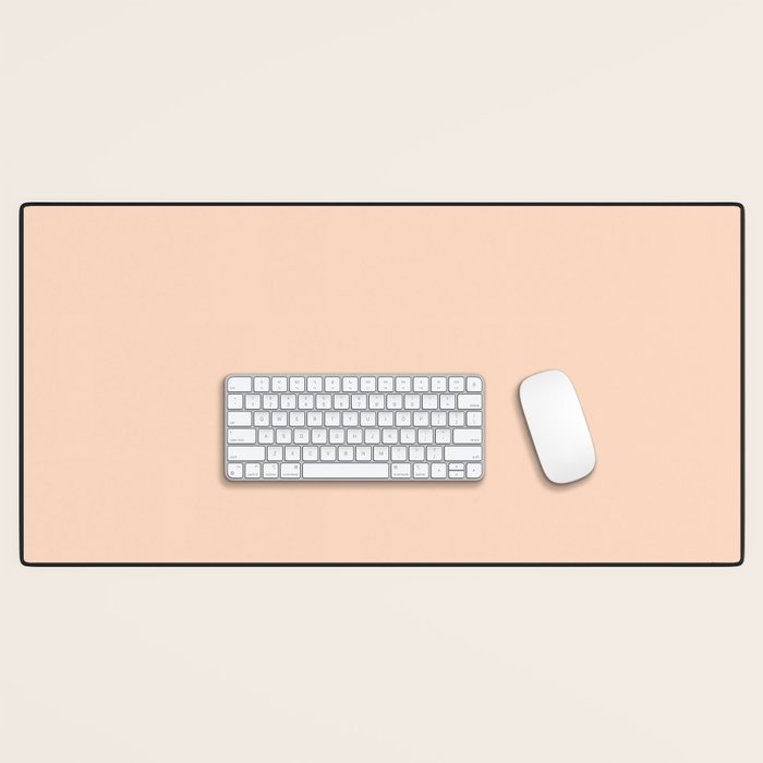 Soft Apricot Buff Solid Color Desk Mat Gallery Image 1