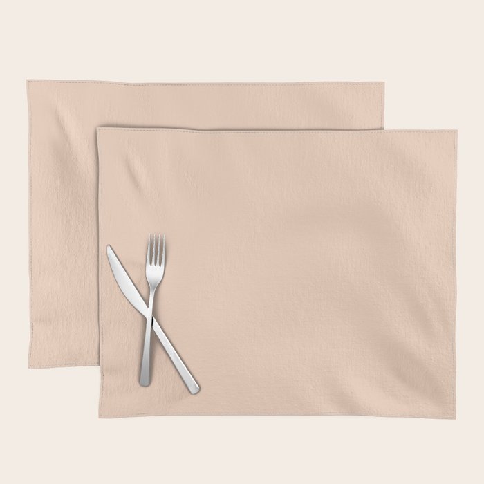 Soft Apricot Buff Solid Color Placemat Gallery Image 1