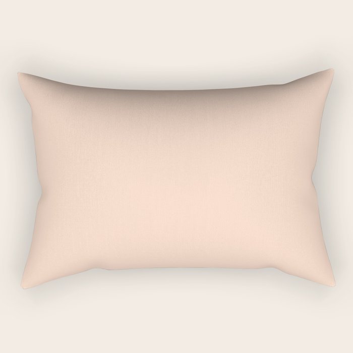 Soft Apricot Buff Solid Color Rectangular Pillow Gallery Image 2