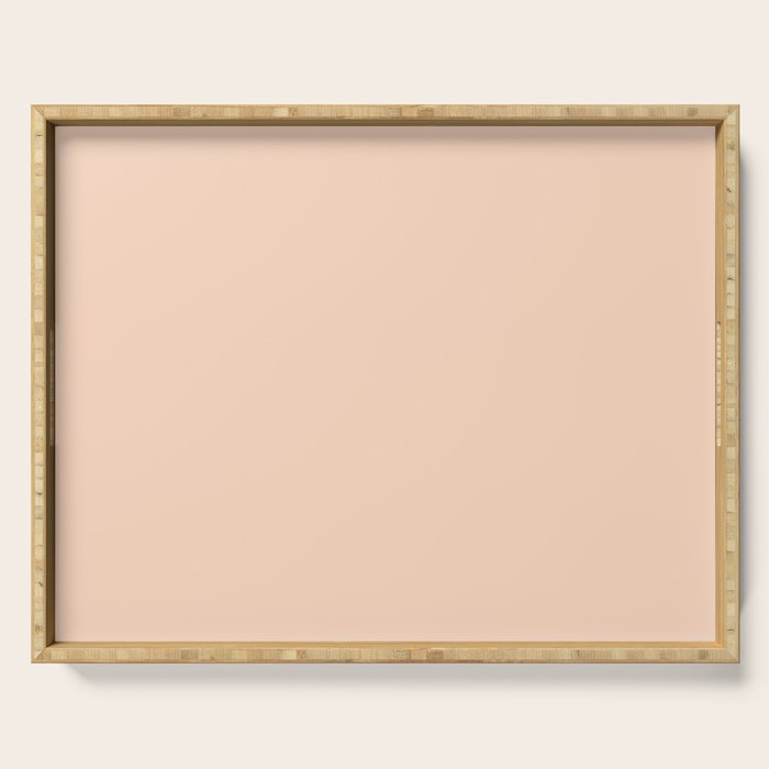 Soft Apricot Buff Solid Color Serving Tray Gallery Image 1