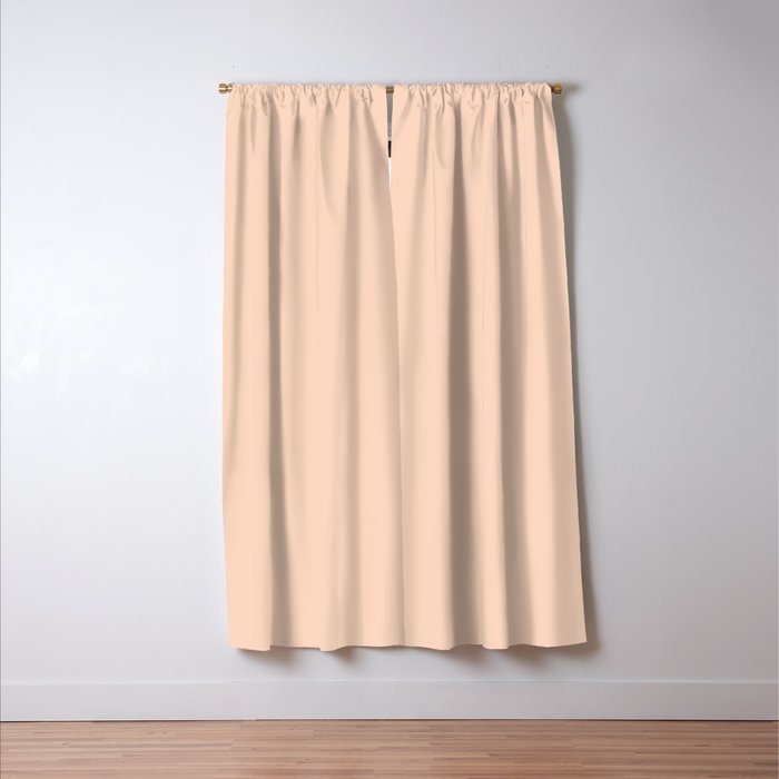 Soft Apricot Buff Solid Color Window Curtain Gallery Image 3