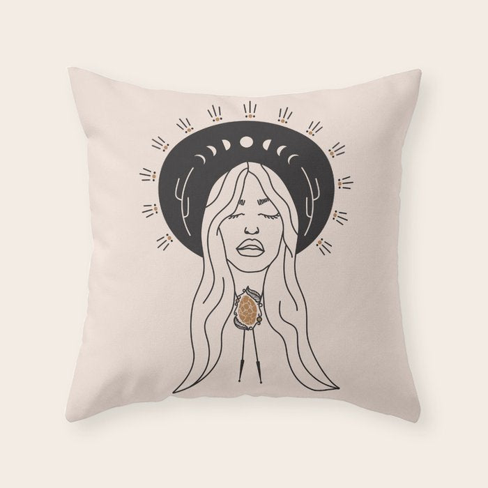Desert Angel in Black & Cream Throw Pillow Gallery Image 6