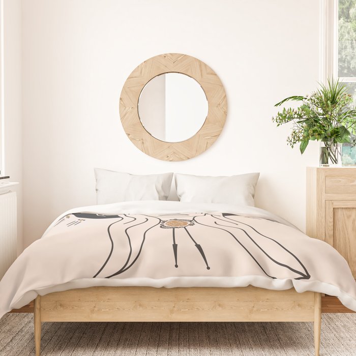 Desert Angel in Black & Cream Duvet Cover Gallery Image 3