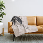 Desert Angel in Black & Cream Throw Blanket Gallery Image 1