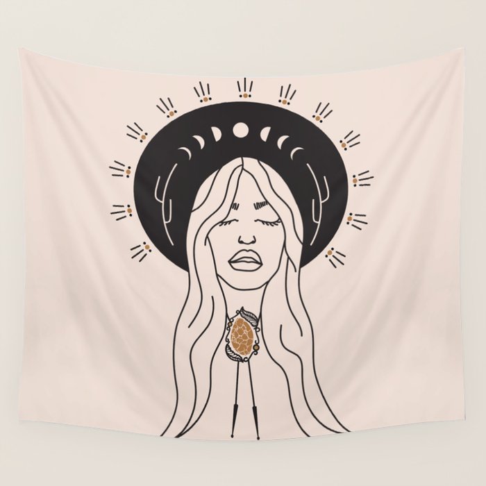 Desert Angel in Black & Cream Wall Tapestry Gallery Image 4