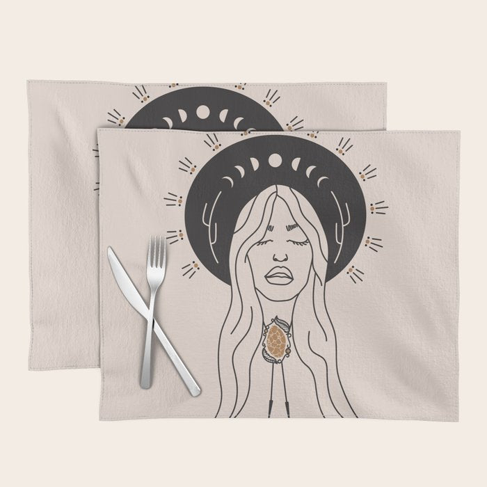 Desert Angel in Black & Cream Placemat Gallery Image 1