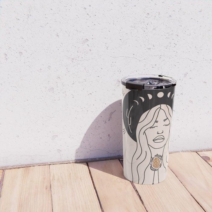 Desert Angel in Black & Cream Travel Mug Gallery Image 4