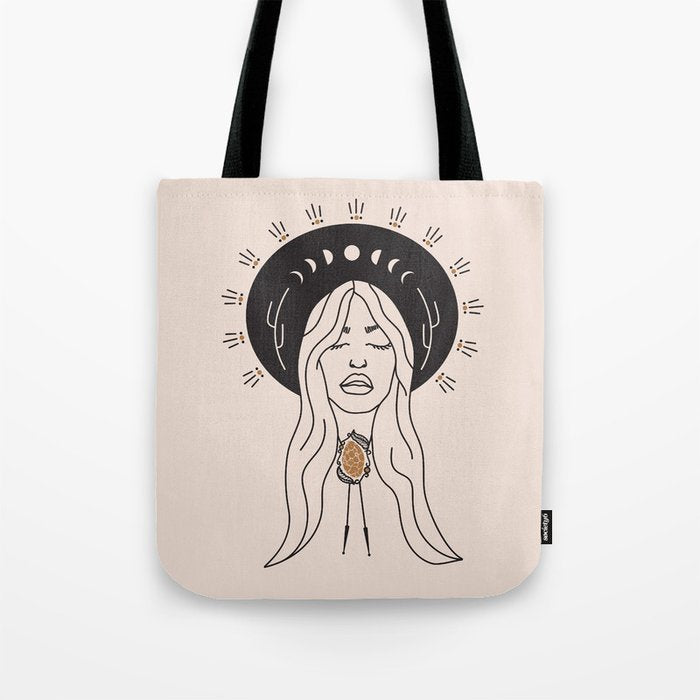 Desert Angel in Black & Cream Tote Bag Gallery Image 1