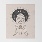 Desert Angel in Black & Cream Throw Blanket Gallery Image 2