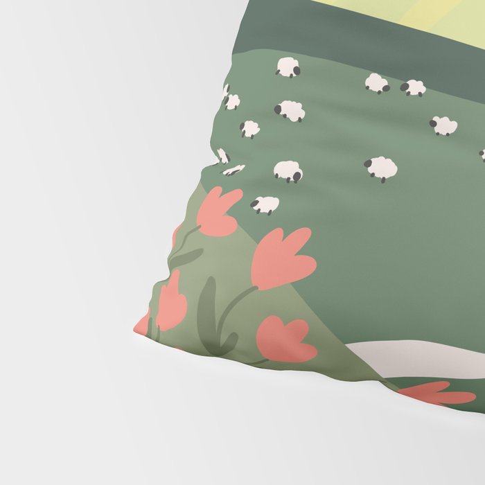 Idyllic Orchard Landscape Pillow Sham Gallery Image 4