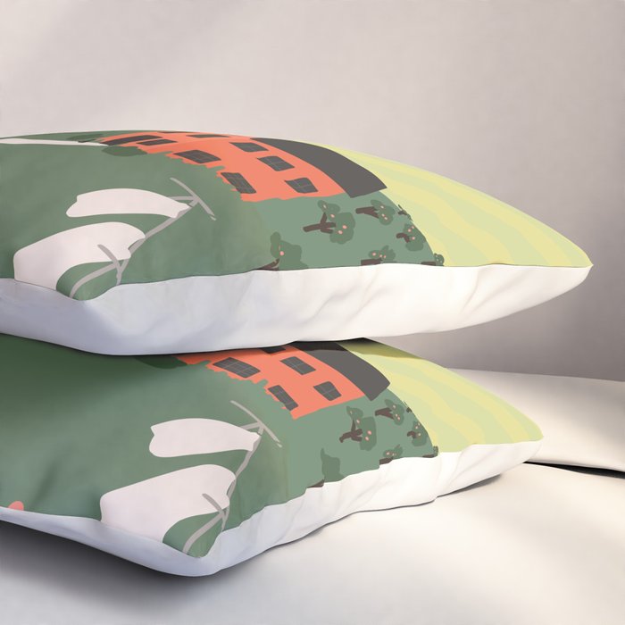 Idyllic Orchard Landscape Pillow Sham Gallery Image 3