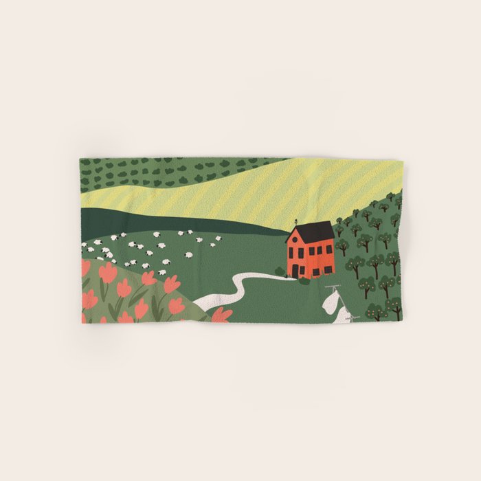 Idyllic Orchard Landscape Bath Towel Gallery Image 1