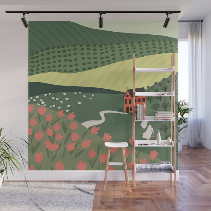 Idyllic Orchard Landscape Wall Mural Gallery Image 1
